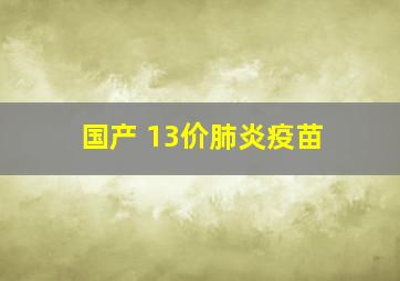 国产 13价肺炎疫苗